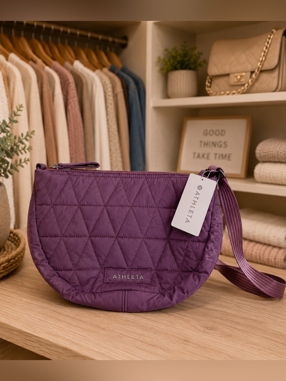 🎉24hr Sale🎉NWT* Athleta Spiced Caberbet Quilted Puffer Crossbody Bag